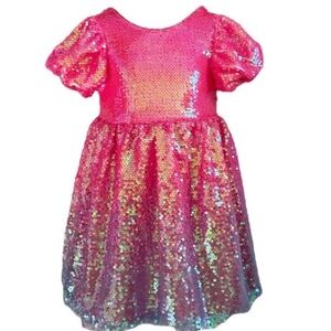 Lola + The Boys Pink Sequin Kids Formal Dress